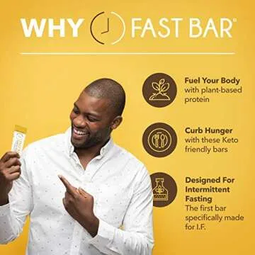 Fast Bar, Nuts & Honey, Gluten Free, Plant Based Protein Bar For Intermittent Fasting (10 Count Box)