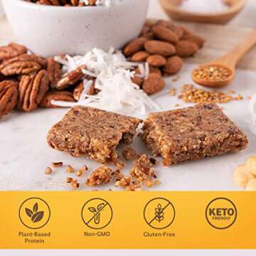 Fast Bar, Nuts & Honey, Gluten Free, Plant Based Protein Bar For Intermittent Fasting (10 Count Box)