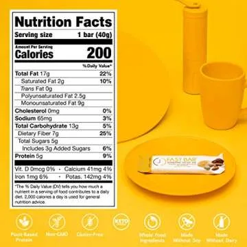 Fast Bar, Nuts & Honey, Gluten Free, Plant Based Protein Bar For Intermittent Fasting (10 Count Box)