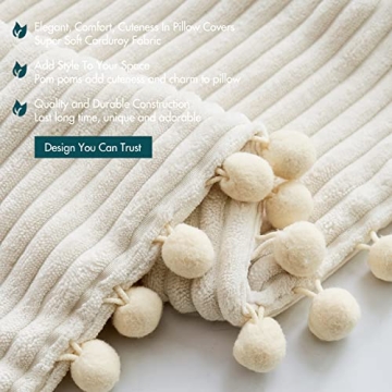 MIULEE Soft Pom-pom Decorative Pillow Covers for Couch