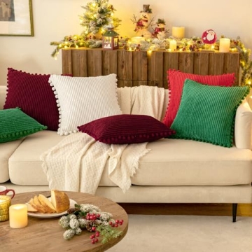 MIULEE Soft Pom-pom Decorative Pillow Covers for Couch