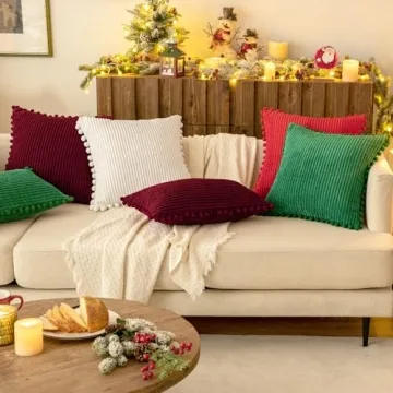 MIULEE Soft Pom-pom Decorative Pillow Covers for Couch