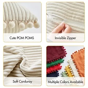 MIULEE Soft Pom-pom Decorative Pillow Covers for Couch