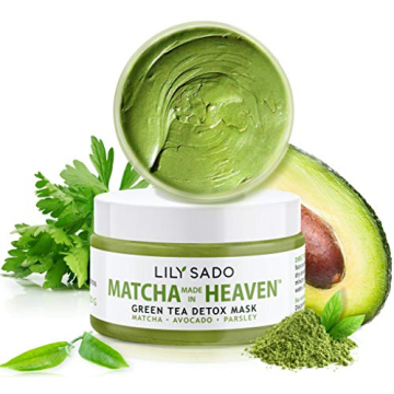 LILY SADO Green Tea Matcha & Avocado Face Mask - Organic Natural Vegan Facial Mask - Anti-Aging Anti...
