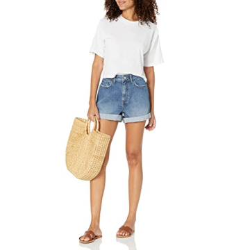 The Drop Women's Dev Clean Denim Short - Medium Indigo