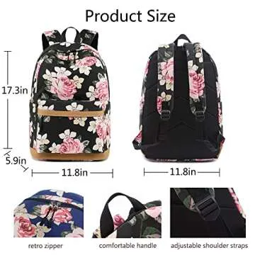 Lmeison Floral Backpack for Girls - Ideal School Bag
