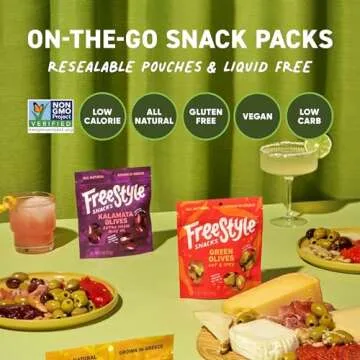 Freestyle Snacks Olive Pack - Healthy Snack Pouches of Olives