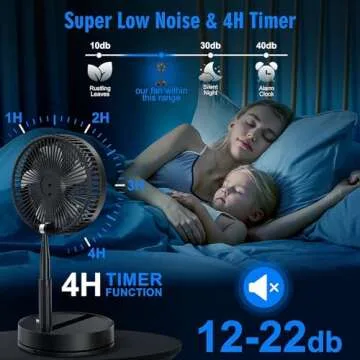 LIPETY 9" Portable Rechargeable Oscillating Fan