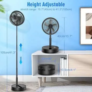 LIPETY 9" Portable Rechargeable Oscillating Fan