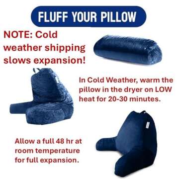 ComfortSpa Reading Pillow for Bed - Adjustable Back Support with Pockets and Washable Cover