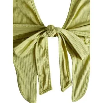 Verdusa Women's 2 Piece Outfits Tie Back Crop Halter Top and Wide Leg Pant Sets