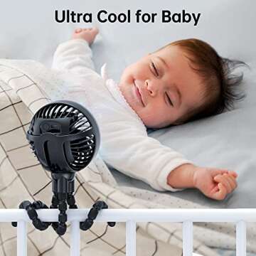 GUSGU Stroller Fan for Baby - Safe & Portable Cooling