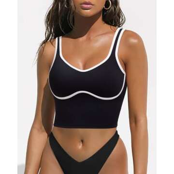 SUUKSESS Women's Sweetheart Neckline Sports Bra