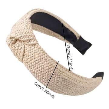 Lvyeer 3 pack Straw Headbands Fashion Rattan Wide Head Band Boho Headband Summer Bohemian Woven Hair Head Bands Hair Band for Woman Girl Hair Accessories