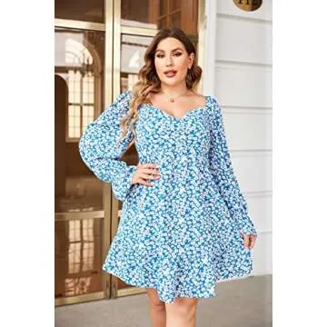 Elegant IN'VOLAND Plus Size Flounce Long Sleeve Dress