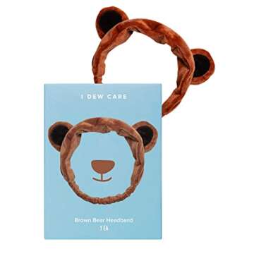 I DEW CARE Sheet Mask Pack - Let's Do This Sheet + Face Wash Headband - Brown Bear, 1 Count Bundle