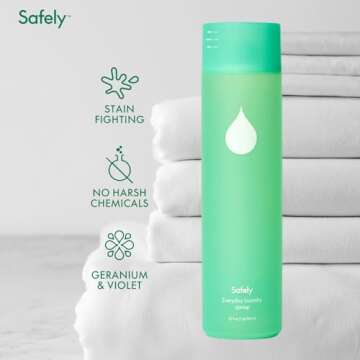 Safely Everyday Laundry Detergent Liquid - Natural, Highly Concentrated - Laundry Detergent Stain Remover, Up to 40 Loads, Color Saver, No Dyes, 32 Fl Oz Bottle