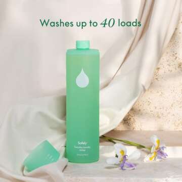 Safely Everyday Laundry Detergent Liquid - Natural, Highly Concentrated - Laundry Detergent Stain Remover, Up to 40 Loads, Color Saver, No Dyes, 32 Fl Oz Bottle