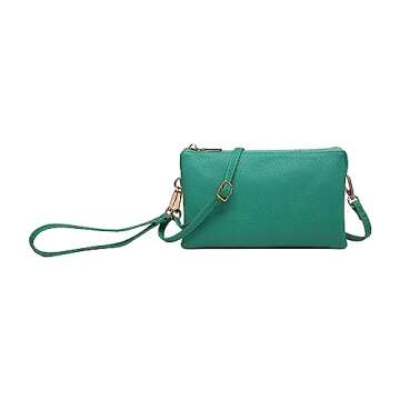 Jen & Co. Riley Wristlet Kelly Green