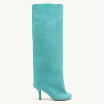Stylish Oakmoo Turquoise Suede Knee High Boots for Women