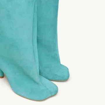 Stylish Oakmoo Turquoise Suede Knee High Boots for Women