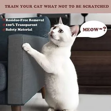 Xymoso Anti Cat Scratch Furniture Protector,12 Pack Couch Corner Protector Tape for Cats,Clear Cat Scratch Deterrent for Furniture,8pcs (17" x12”) & 4pcs (17"x6")