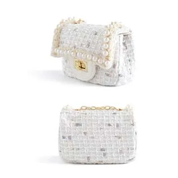 Flyrioc Little Girls Crossbody Purses For girls - Toddler Mini Cute Princess Handbags Shoulder Messenger Bag Toys Gifts White