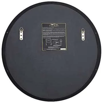 DOHEEM Black Round Mirror Circle Mirror, 24 Inch Large Round Wall Mirror for Bathroom with Metal Frame (24INCH, Black)