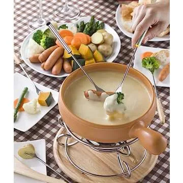 Set of 12 Color Coded Stainless Steel Fondue Forks