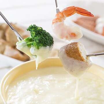 Set of 12 Stainless Steel Fondue Forks 9.5", Color Coded Cheese Fondue Forks Smores Sticks with Heat Resistant Handle for Chocolate Fountain Cheese Roast Marshmallows Dessert Fruits