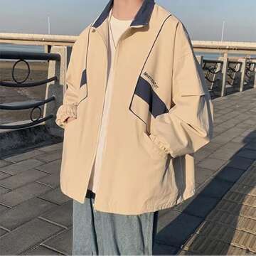 Men's Varsity Jacket Harajuku Vintage Bomber Jackets Techwear Windbreaker Color Block Unisex Coats Korean Streetwear