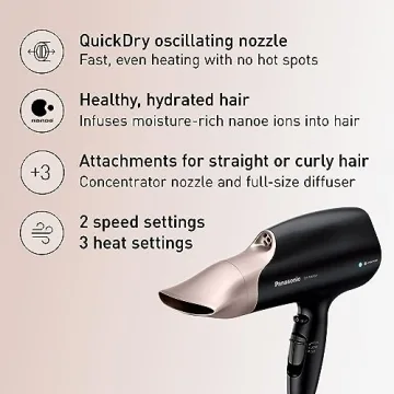 Panasonic Nanoe Hair Dryer with Quick-Dry Oscillating Nozzle
