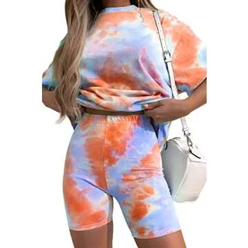 Trendy Tie-Dye Two-Piece Shorts Set for Women