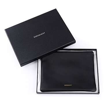 DORIS&JACKY Lambskin Leather Wristlet Clutch Purse For Women Large Soft Designer Wallet With Strap