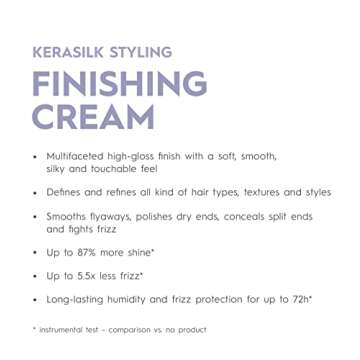 KERASILK Finishing Cream | Smooths Flyaways & Fights Frizz | Definition & Refinement | Provides Soft & Touchable Finish | 50ml