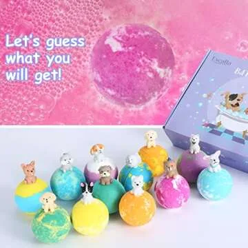 Bath Bombs for Kids with Surprise Toys Inside for Girls Boys - 12 PCs Bubble Bath Fizz Balls Gift Se...