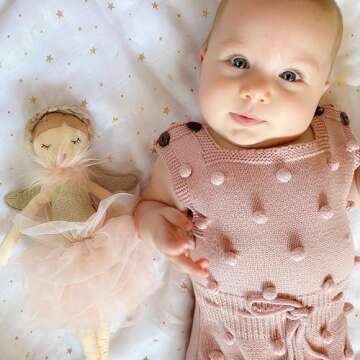 MON AMI Angel Stuffed Doll - 15", Soft Elegant Plush Doll for Little Girls, Use as Toy or Room Decor
