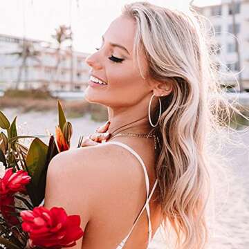 Large Rhinestone Hoop Earrings with Sterling Silver Post
