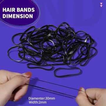 Teenitor 2000pcs Black Hair Rubber Bands Soft Elastic Hair Ties for Kids Girls Hair Braids