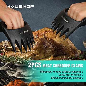 HAUSHOF Meat Shredder Claws, Meat Claws for Shredding, Bear Claws for Shredding Meat - Grill Tools &...
