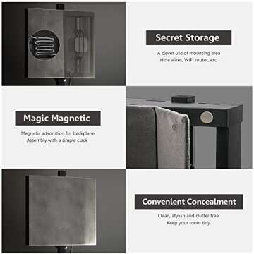 FITUEYES Design Corner TV Stand for 37-65 Inch LED LCD Screens, Tripod Easel TV Stand Modern TV Floor Mount Swivel with Concealed Storage for Bedroom/Living Room, Picasso Series