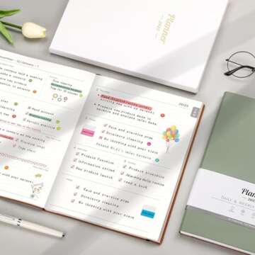 AHGXG 2025 Planner, Weekly and Monthly Planner 2025-2026, Calendar Planner 15-Months Jan 2025 - Mar 2026, Large A4 8.5"x11", with 14 Notes Pages, Vegan Leather SoftCover, Inner Pocket, Sage Green