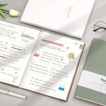 AHGXG 2025 Planner, Weekly and Monthly Planner 2025-2026, Calendar Planner 15-Months Jan 2025 - Mar 2026, Large A4 8.5"x11", with 14 Notes Pages, Vegan Leather SoftCover, Inner Pocket, Sage Green