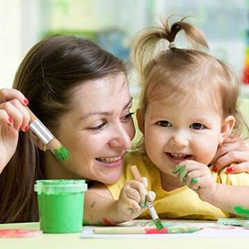 6 Pieces Wooden Stencil Brushes Pure Natural Bristle Template Paint Brushes Painting Bristle Brushes for Acrylic Oil Watercolor Art Painting Stencil Project DIY Crafts, 6 Sizes