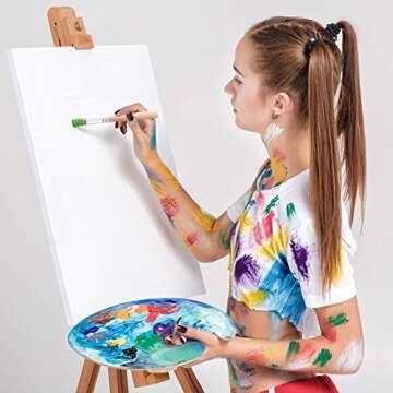 6 Pieces Wooden Stencil Brushes Pure Natural Bristle Template Paint Brushes Painting Bristle Brushes for Acrylic Oil Watercolor Art Painting Stencil Project DIY Crafts, 6 Sizes