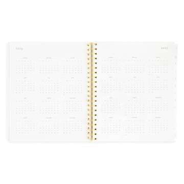 Sugar Paper Large Daily Spiral Planner, Grey Stripe, 2024, Monthly Daily Weekly and Hourly Layouts, January to December 2024, 10" x 11"