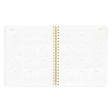 Sugar Paper Large Daily Spiral Planner, Grey Stripe, 2024, Monthly Daily Weekly and Hourly Layouts, January to December 2024, 10" x 11"