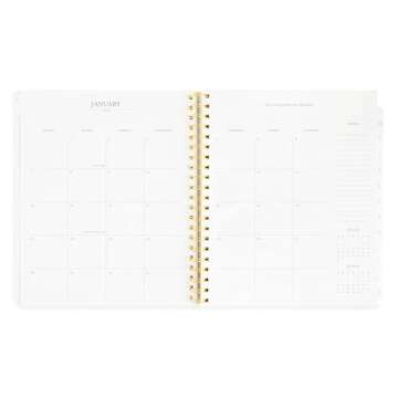 Sugar Paper Large Daily Spiral Planner, Grey Stripe, 2024, Monthly Daily Weekly and Hourly Layouts, January to December 2024, 10" x 11"