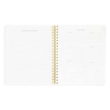 Sugar Paper Large Daily Spiral Planner, Grey Stripe, 2024, Monthly Daily Weekly and Hourly Layouts, January to December 2024, 10" x 11"