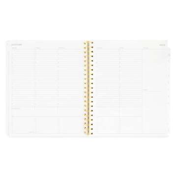 Sugar Paper Large Daily Spiral Planner, Grey Stripe, 2024, Monthly Daily Weekly and Hourly Layouts, January to December 2024, 10" x 11"